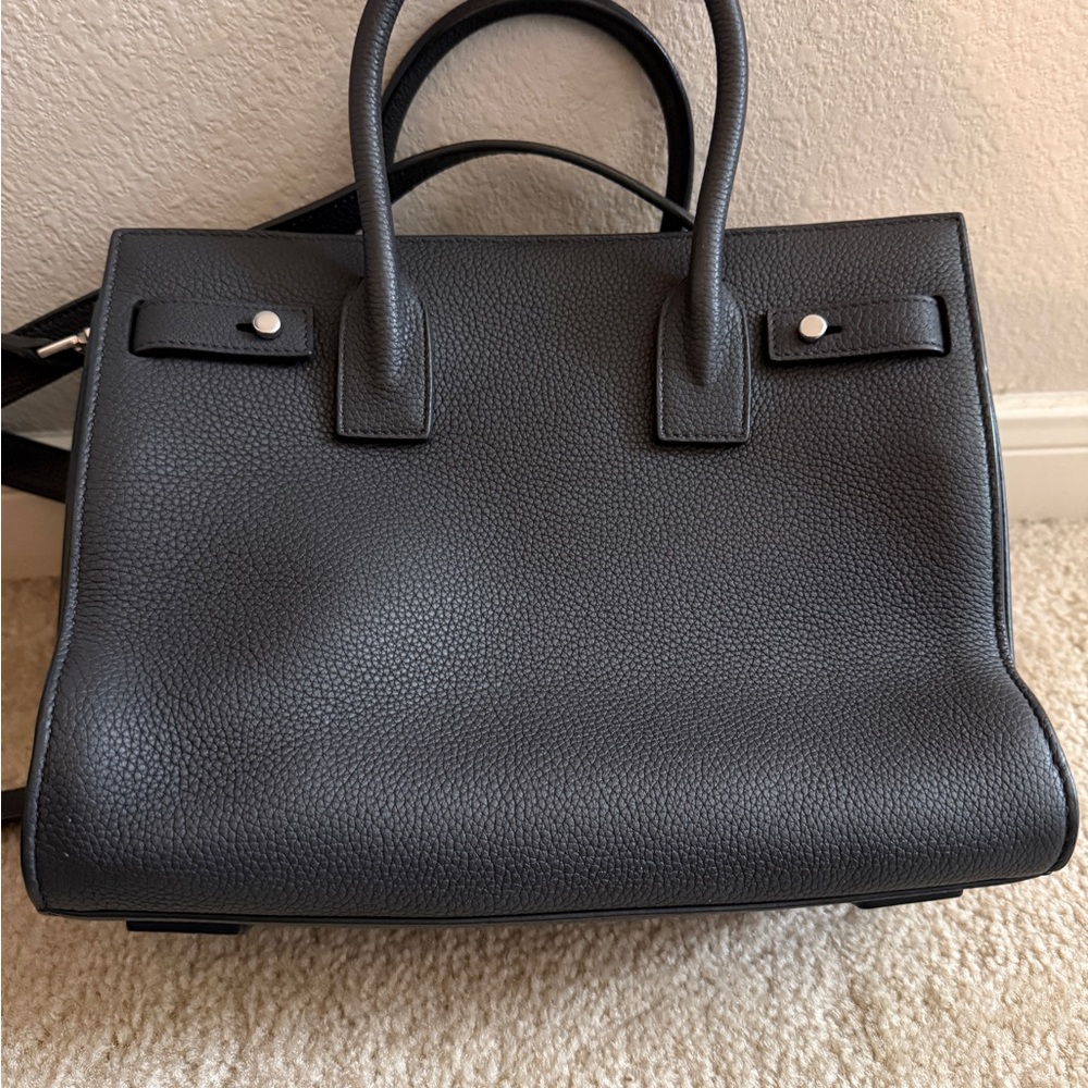 SAINT LAURENT Authentic Grained Calfskin Baby Sac De Jour in gray - Picture 7 of 15